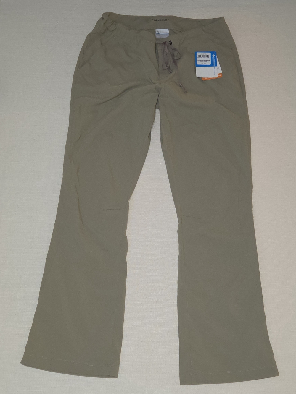 COLUMBIA Women's Khaki Outdoor Bootcut Pants Rain And Stain Resist